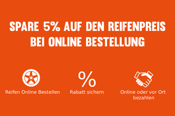 Spare 5% auf den Reifenpreis bei Online-Bestellung